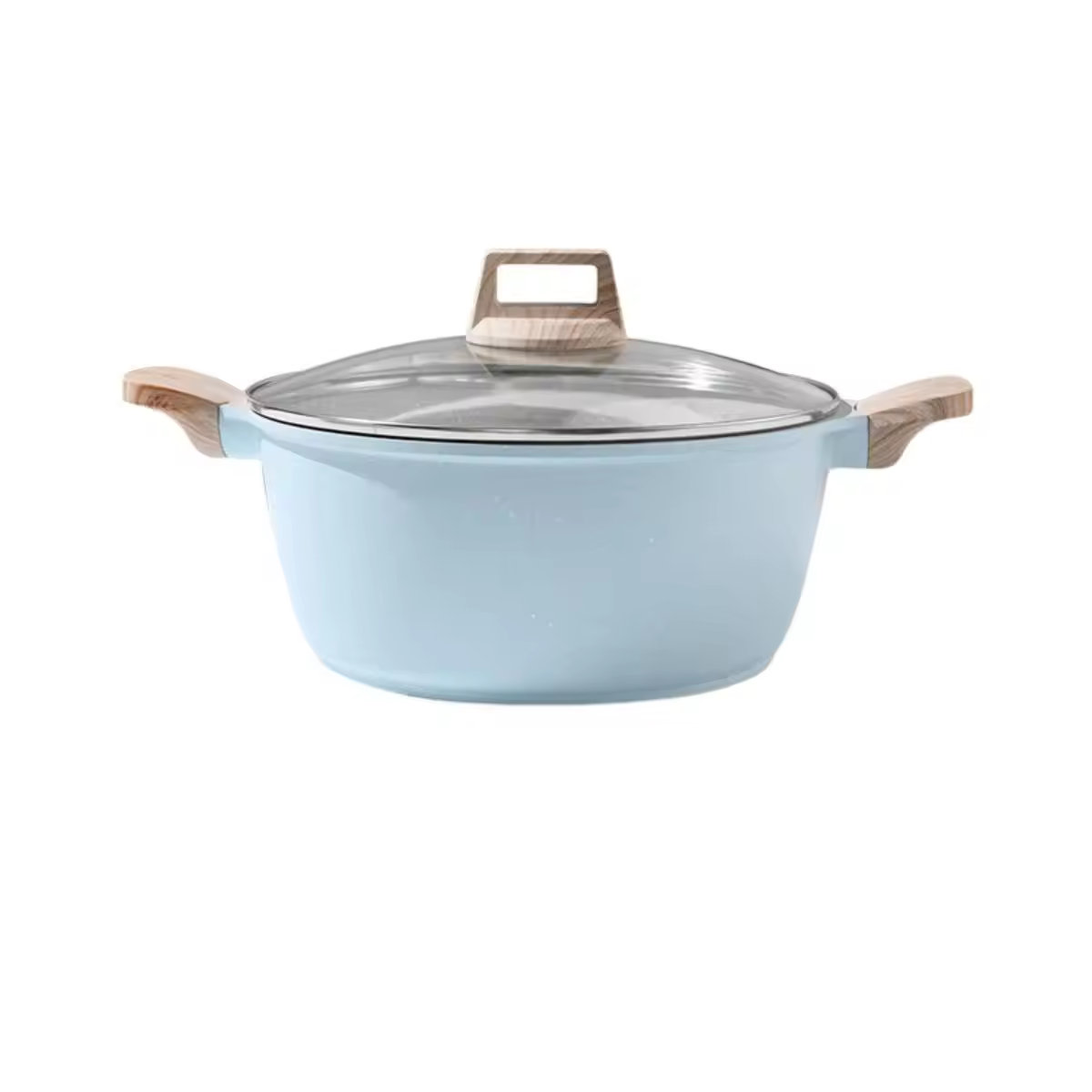 Leerpan İki Kulaklı Yapışmaz Yuvarlak Düz Tabanlı Mutfak Tencere Dökme Demir Tencere