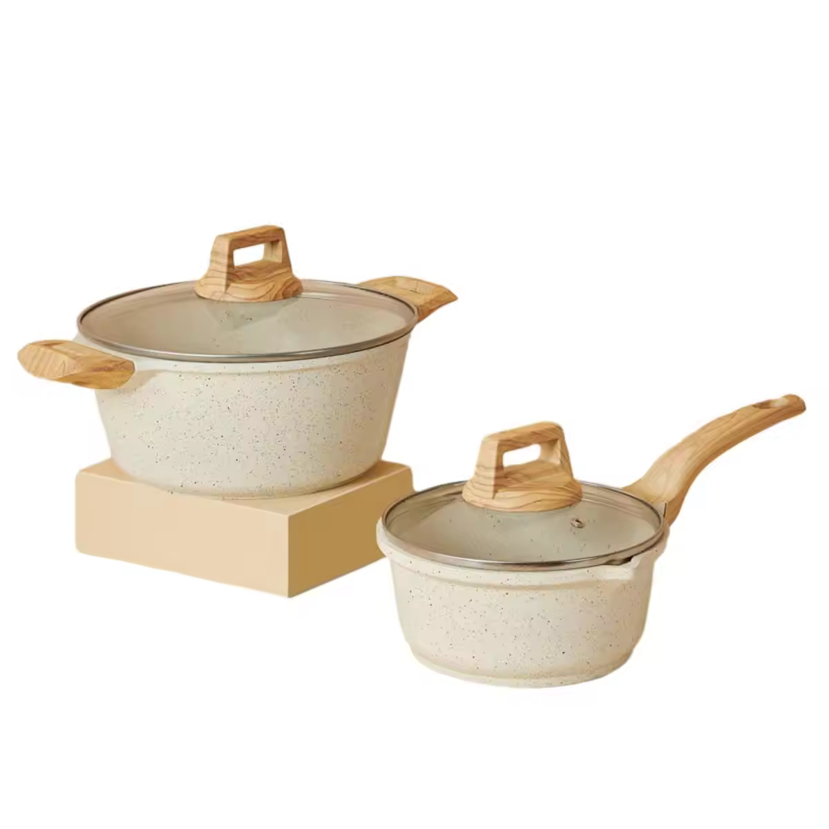 Özel logo alüminyum yapışmaz çorba tencere setleri saplı