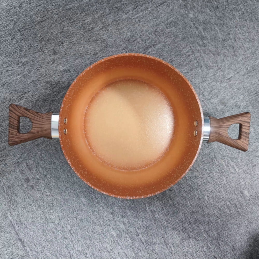 Özel logo 24/26/28 cm anti yapışkan seramik yemek ısıtıcısı yapışmaz ev tencere güveç