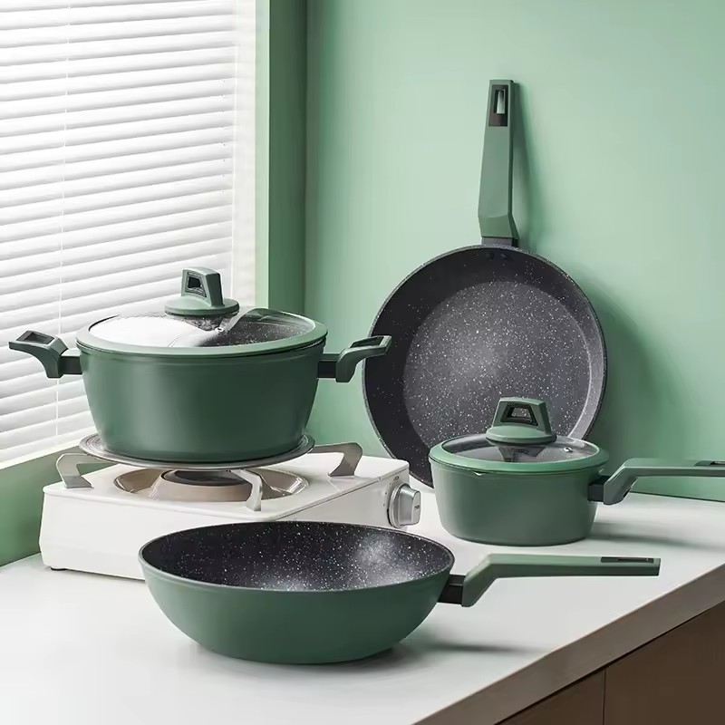 Özel tencere setleri alüminyum seramik pişirme kazan kızartma tavası sos tavası setleri