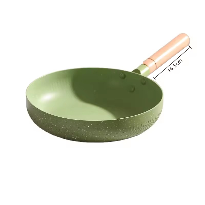 Çevre dostu 24cm 26cm 28cm 30cm özel logo yapışmaz alüminyum kızartma şef tavası