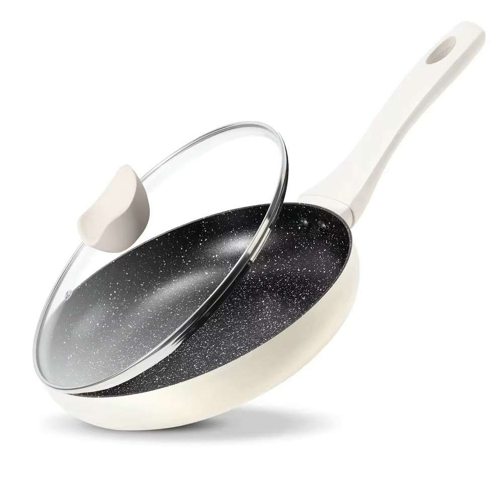 Hafif granit taş yapışmaz tava kızartma tavası cam kapaklı yemek pişirmek için